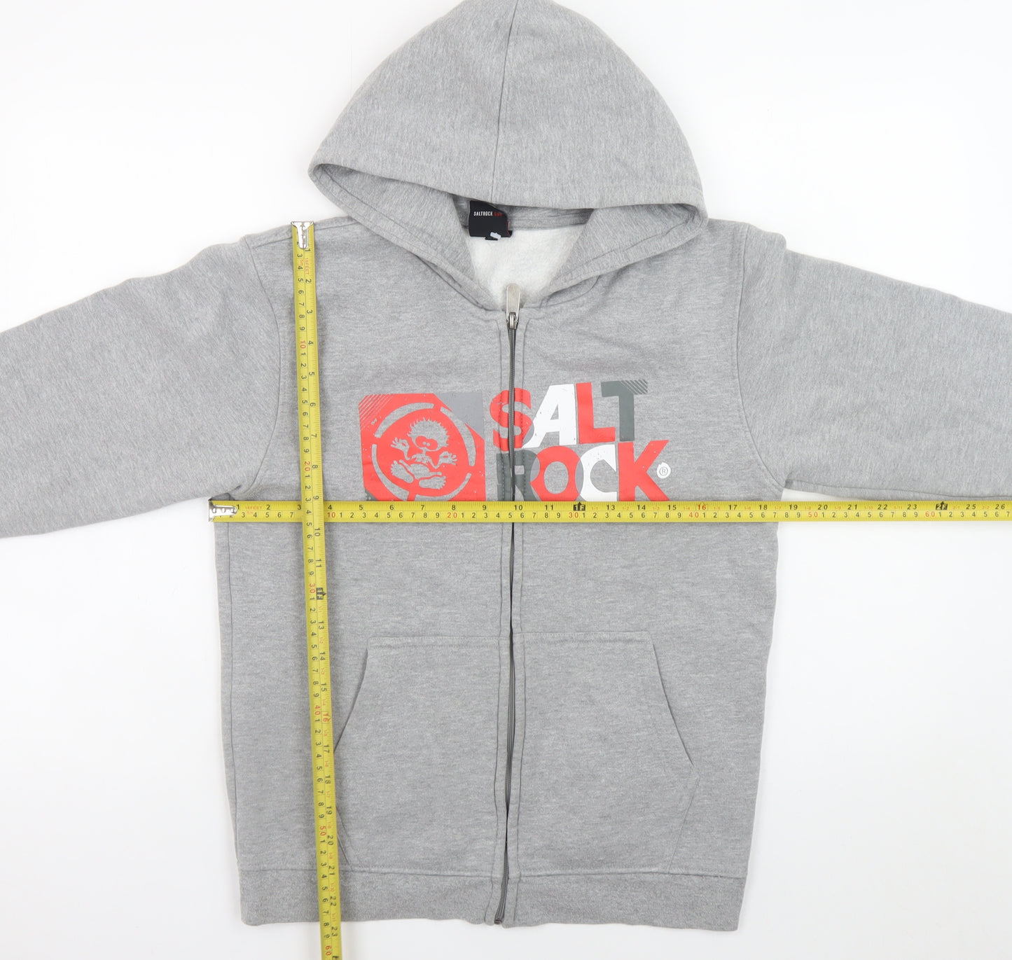 Saltrock Grey Full Zip Hoodie Teens Size 12 Slim Fleece Lined