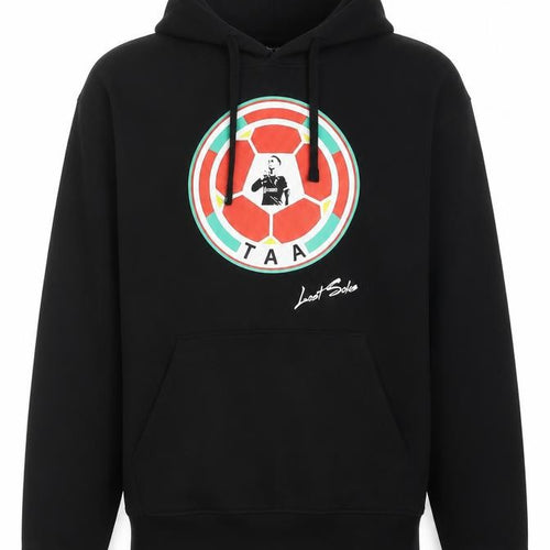 Lost Soles Men's Black Pullover Hoodie L Graphic Football Design
