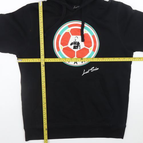 Lost Soles Men's Black Pullover Hoodie L Graphic Football Design