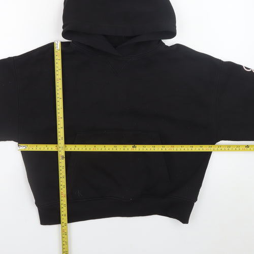 Calvin Klein Jeans Womens Black XS Pullover Hoodie Logo Sleeve