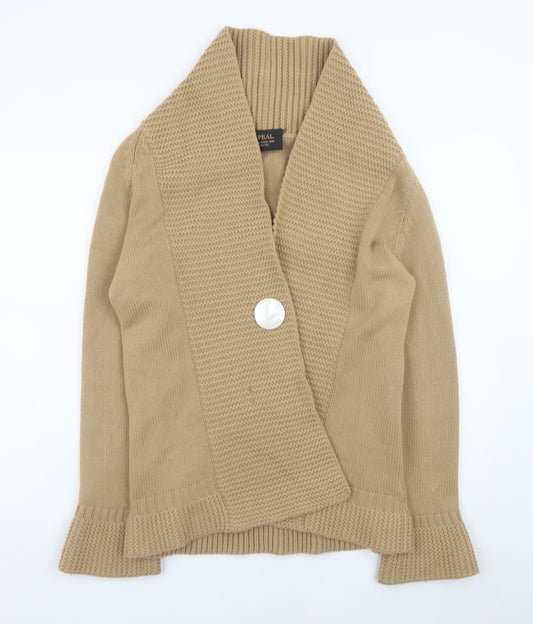 N.Peal Women's Beige 100% Cashmere Cardigan Medium