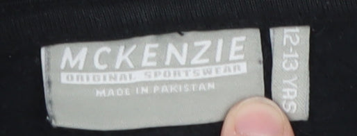 McKenzie Boys Black Full Zip Hoodie 12-13 Years Fleece Sweatshirt