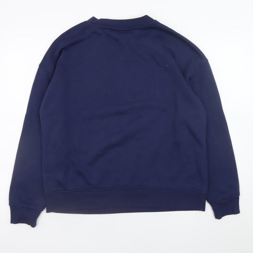 Disney Women’s Navy Stitch Sweatshirt Size M 12-14 Crew Neck Pullover