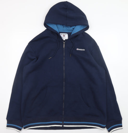 Lambretta Men's Blue 2XL Full Zip Hoodie with Logo