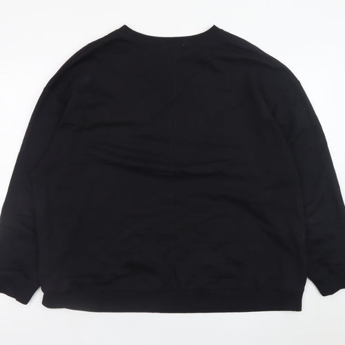 Zara Trafaluc Women Black Star Embellished Sweatshirt Size 8