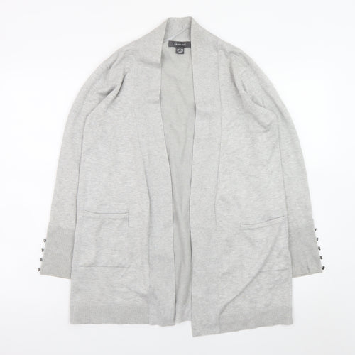 Primark Women Grey Knit Cardigan S Long Sleeve Open Front