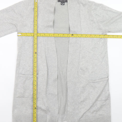 Primark Women Grey Knit Cardigan S Long Sleeve Open Front