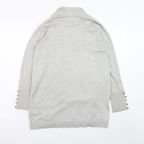 Primark Women Grey Knit Cardigan S Long Sleeve Open Front
