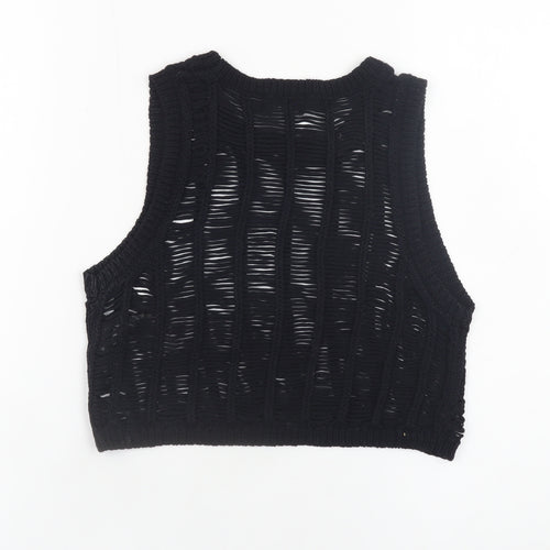 PrettyLittleThing Women’s Black Cropped Knit Tank Top Size S