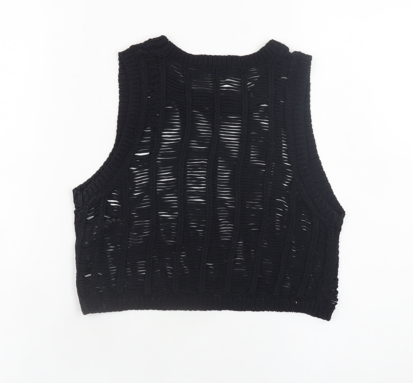 PrettyLittleThing Women’s Black Cropped Knit Tank Top Size S