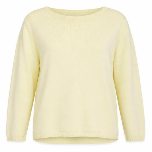 Bonmarché Women's Yellow V-Neck Cotton Jumper XL