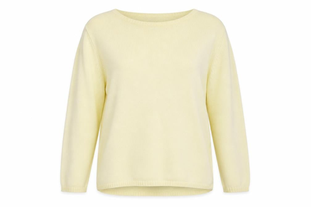 Bonmarché Women's Yellow V-Neck Cotton Jumper XL