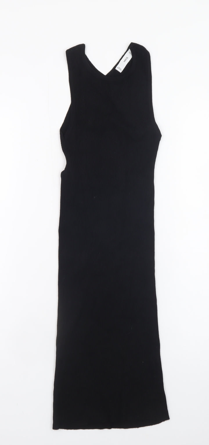 MNG Women’s Black Sleeveless Bodycon Midi Dress XS