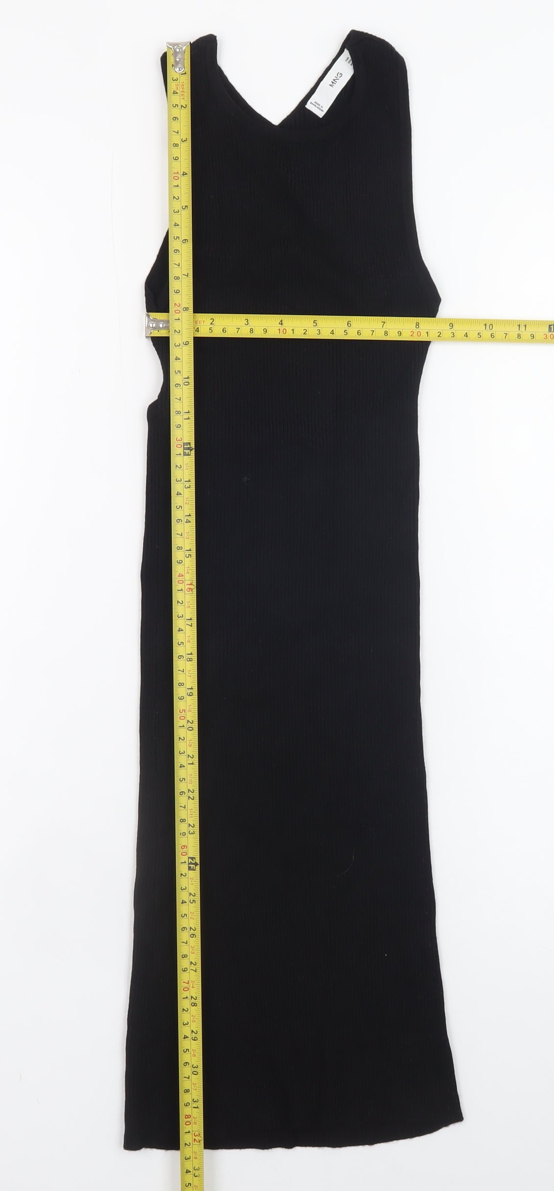 MNG Women’s Black Sleeveless Bodycon Midi Dress XS