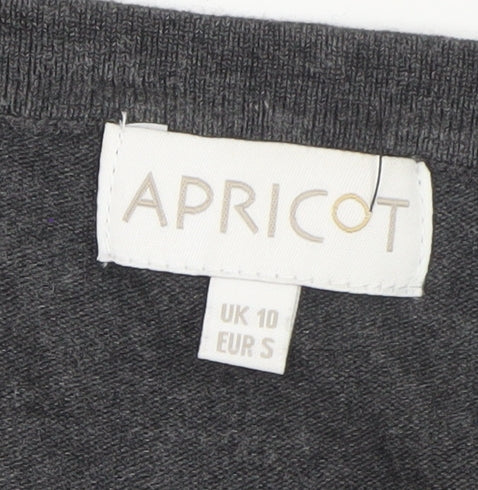 Apricot Women's Grey Tunic Jumper UK 10 Relaxed Knit Zip Detail