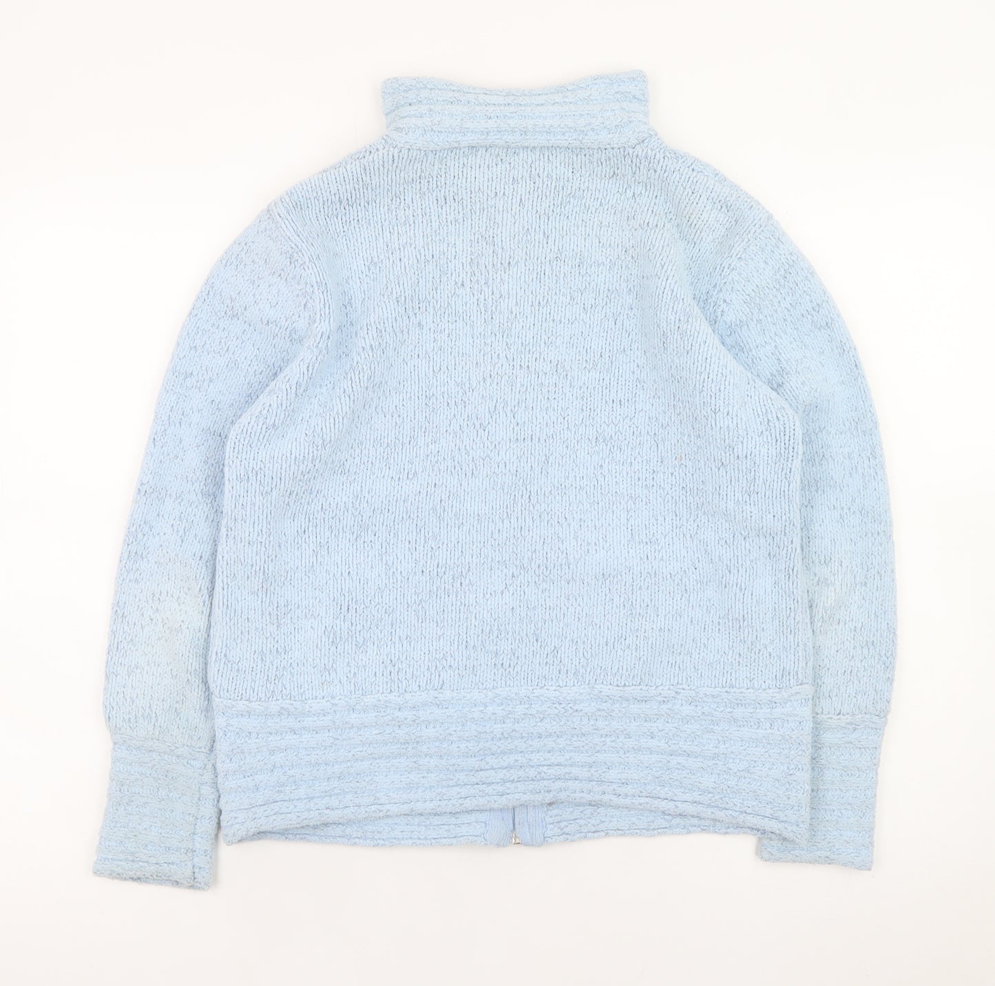 Elizabeth Scott Women’s Blue Cable-Knit Full Zip Jumper S