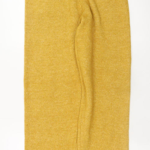 Boohoo Womens Yellow Knit Jogger Trousers Size L Comfortable Winter Wear