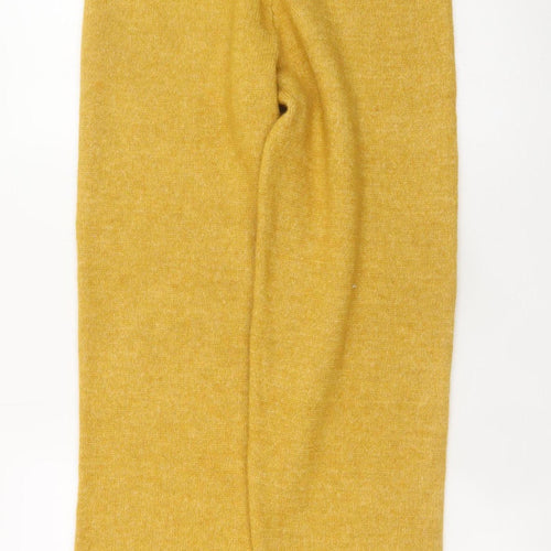 Boohoo Womens Yellow Knit Jogger Trousers Size L Comfortable Winter Wear