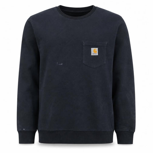Front view of Carhartt Men's Black Small Regular Fit Crew Neck Sweatshirt