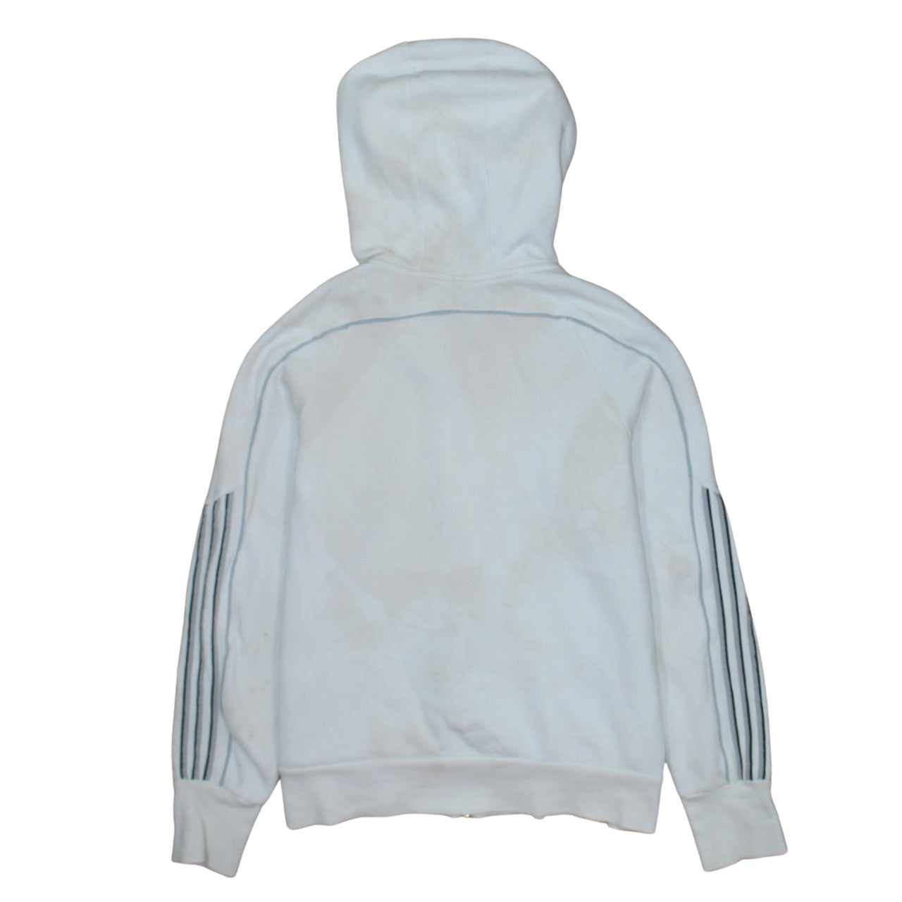 Adidas Women White Full Zip Hoodie Size 16 Logo Sportswear