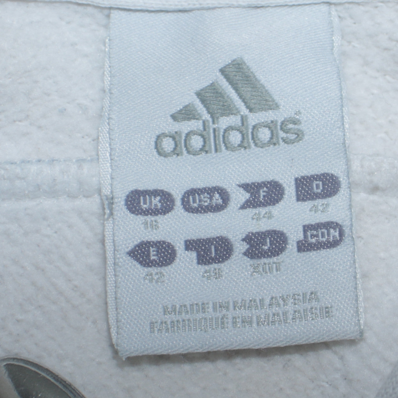 Adidas Women White Full Zip Hoodie Size 16 Logo Sportswear
