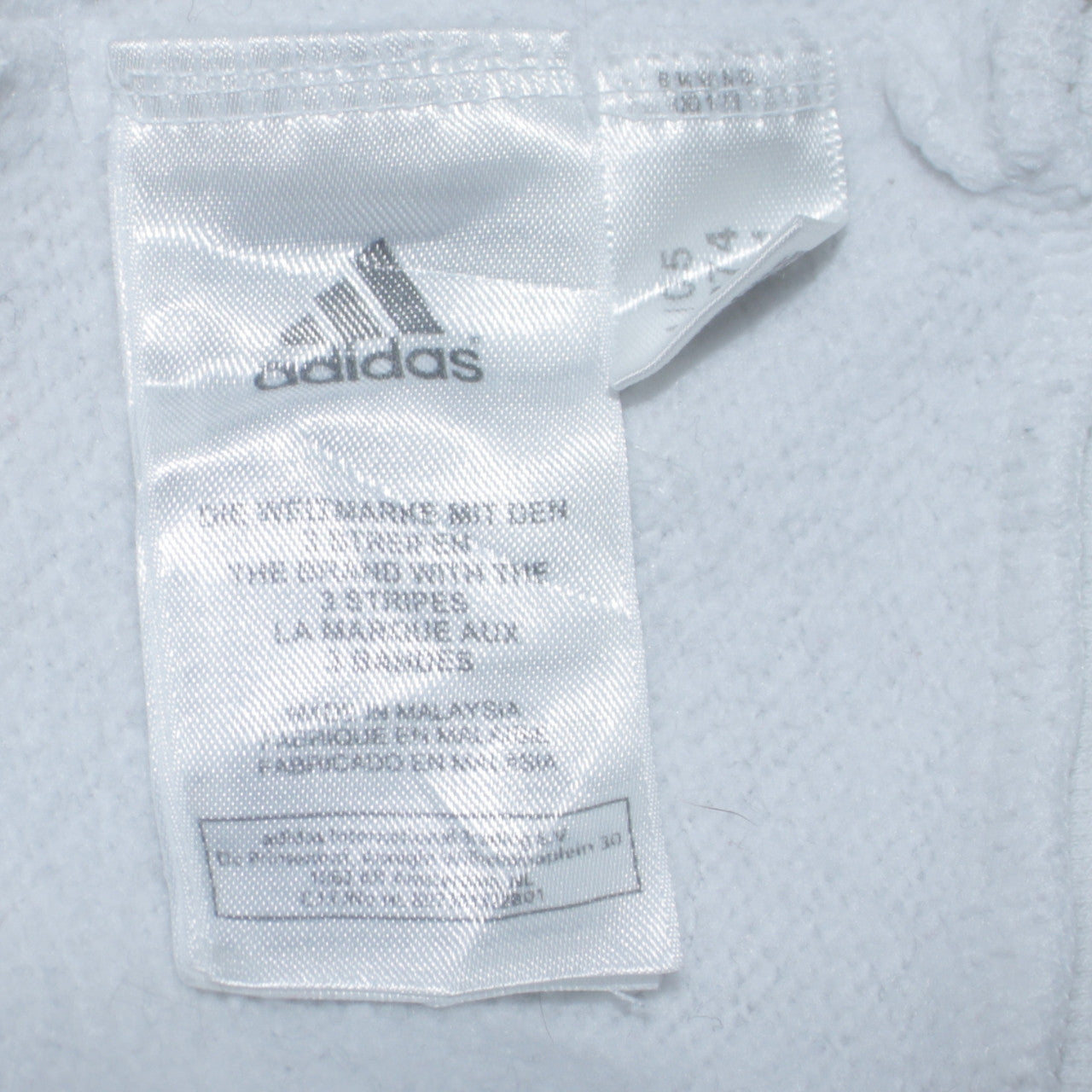 Adidas Women White Full Zip Hoodie Size 16 Logo Sportswear