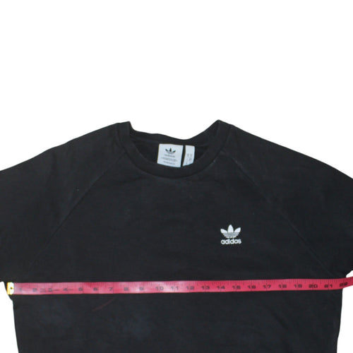 Adidas Mens Black Crew Neck Pullover Sweatshirt Size M