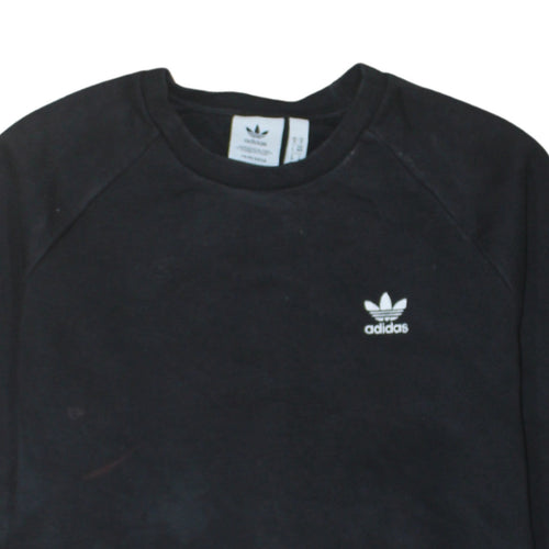 Adidas Mens Black Crew Neck Pullover Sweatshirt Size M