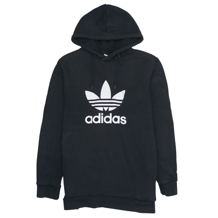 Adidas Boys Black Hoodie L Pullover Graphic Print Trefoil Logo Sweatshirt