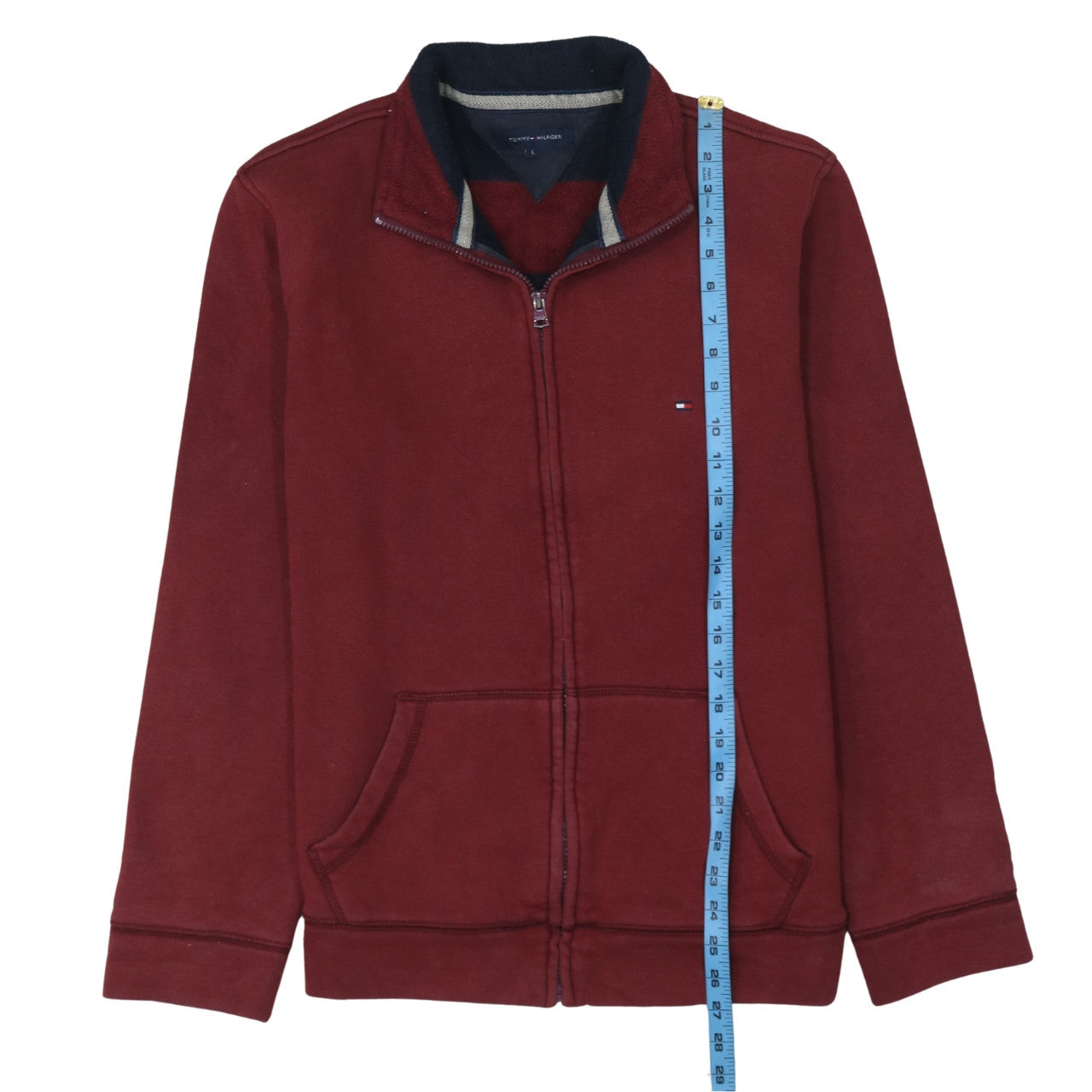 Tommy Hilfiger Men's Red Full Zip Cotton Sweatshirt L