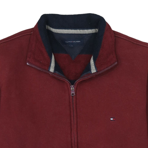 Tommy Hilfiger Men's Red Full Zip Cotton Sweatshirt L