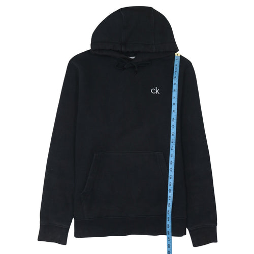 Calvin Klein Men’s Black Pullover Hoodie L Logo Fleece Sweatshirt