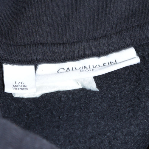 Calvin Klein Men’s Black Pullover Hoodie L Logo Fleece Sweatshirt
