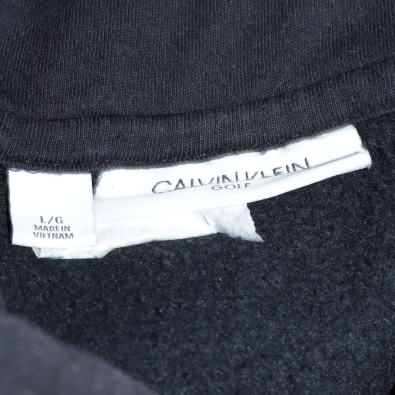 Calvin Klein Men’s Black Pullover Hoodie L Logo Fleece Sweatshirt