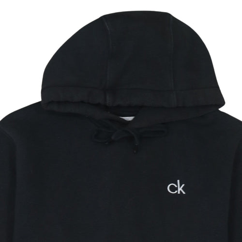 Calvin Klein Men’s Black Pullover Hoodie L Logo Fleece Sweatshirt