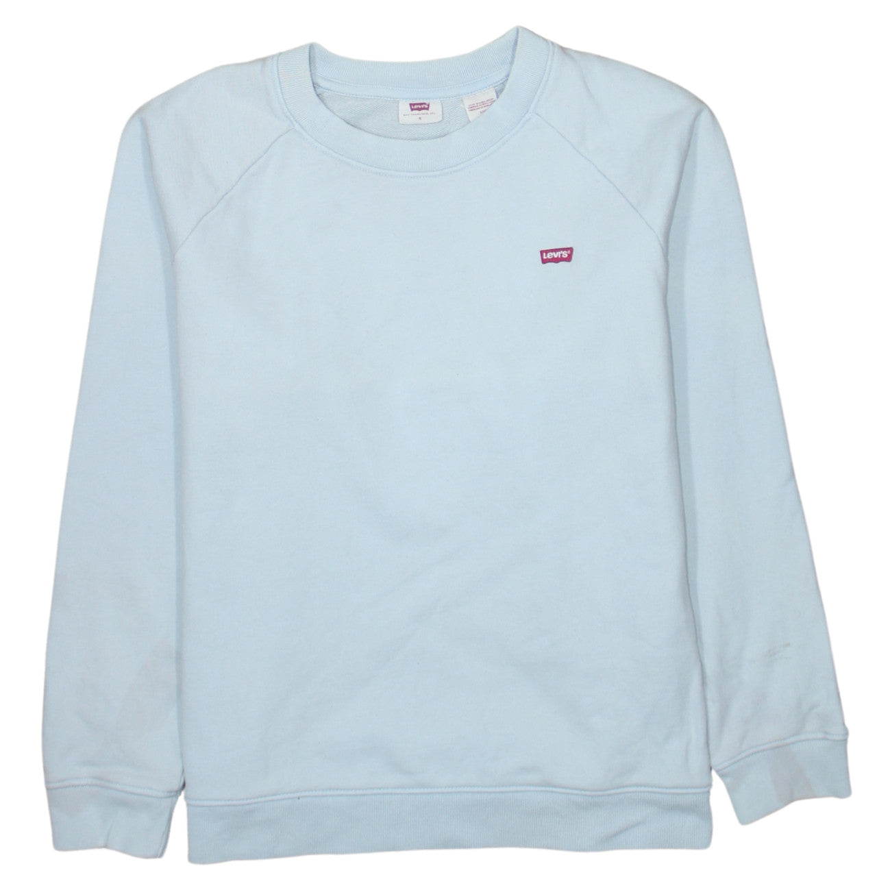 Levi's Men's Blue Cotton Crew Neck Pullover Jumper Size S