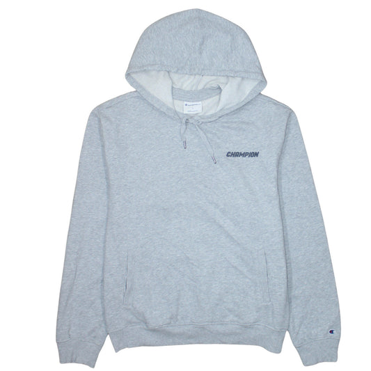Champion Men's Grey Pullover Hoodie L Fleece Sportswear