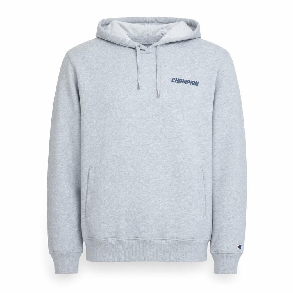 Champion Men's Grey Pullover Hoodie L Fleece Sportswear