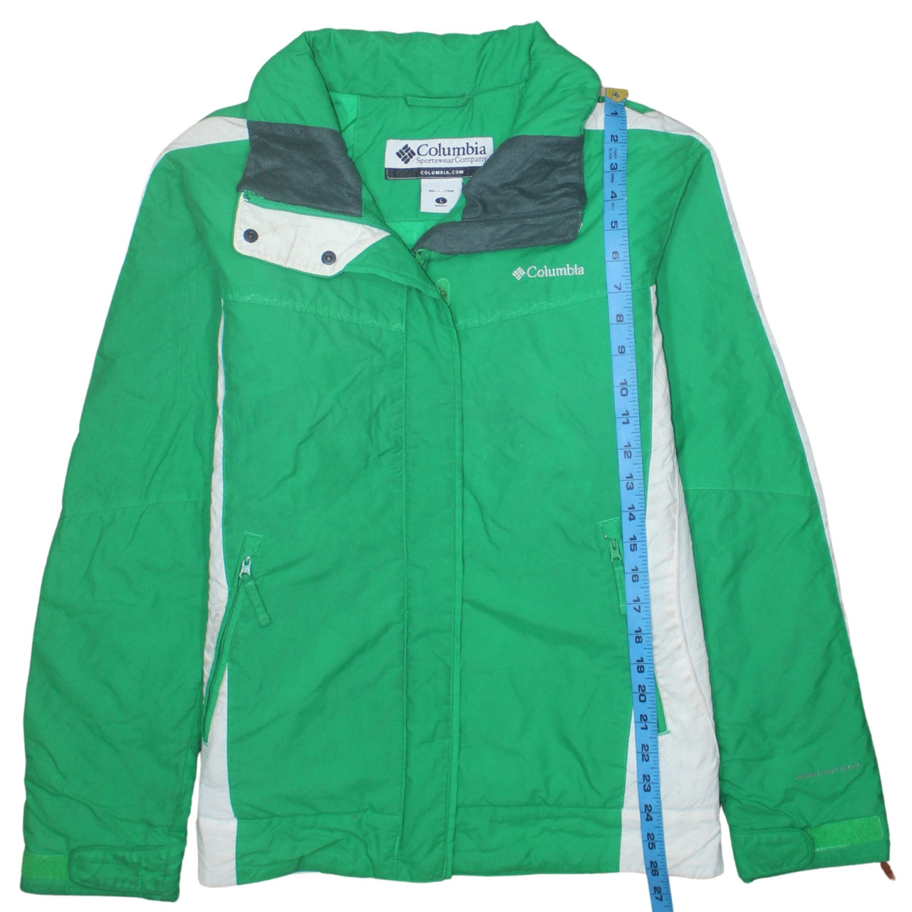 Columbia Women's Green Ski Jacket L Regular Nylon Winter Coat