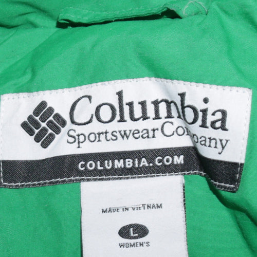 Columbia Women's Green Ski Jacket L Regular Nylon Winter Coat