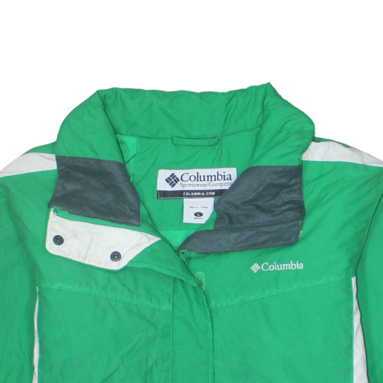Columbia Women's Green Ski Jacket L Regular Nylon Winter Coat