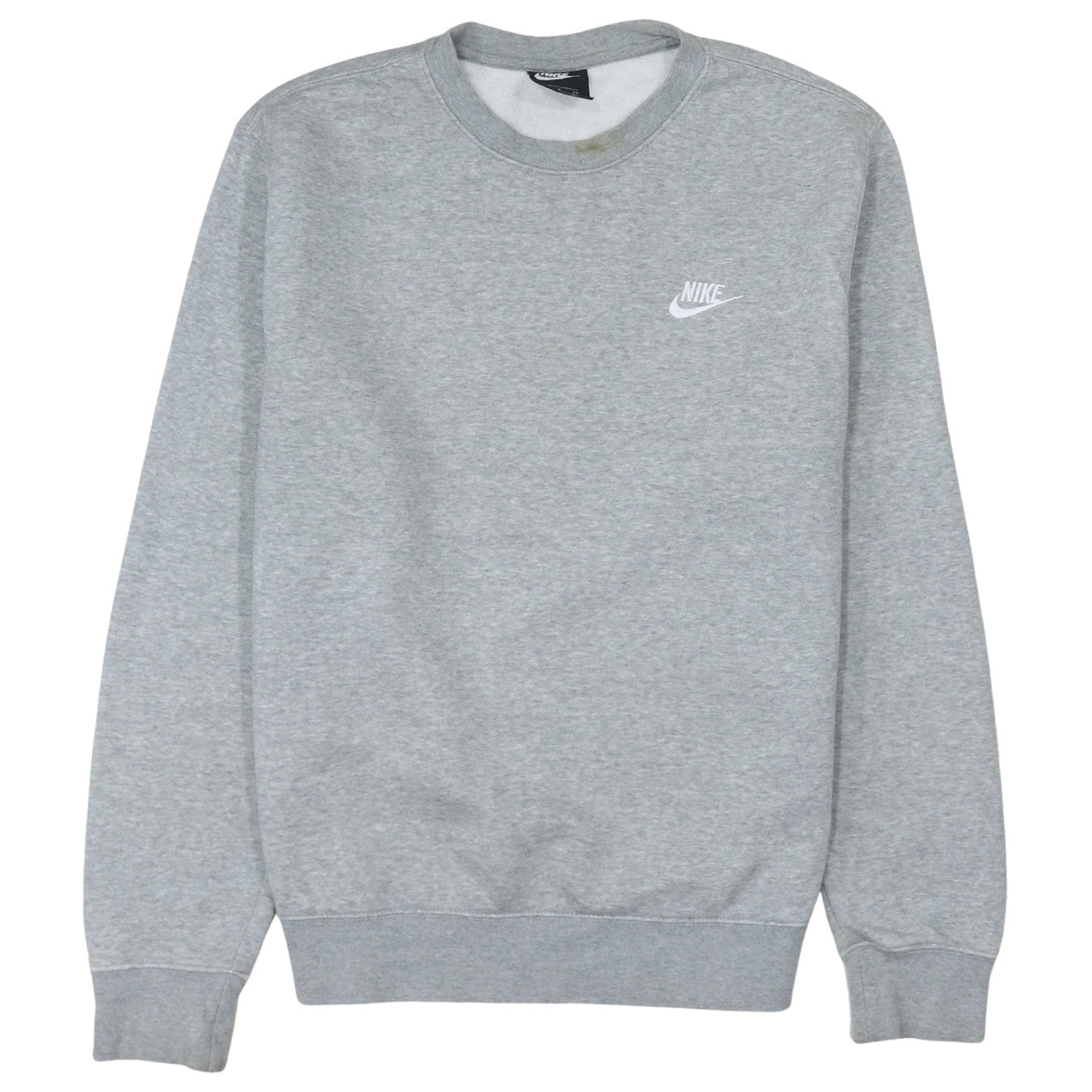 Nike Men's Grey Small Crew Neck Pullover Fleece Sweatshirt
