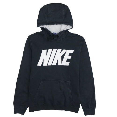 Nike Men's Black Pullover Hoodie Small Graphic Logo Fleece