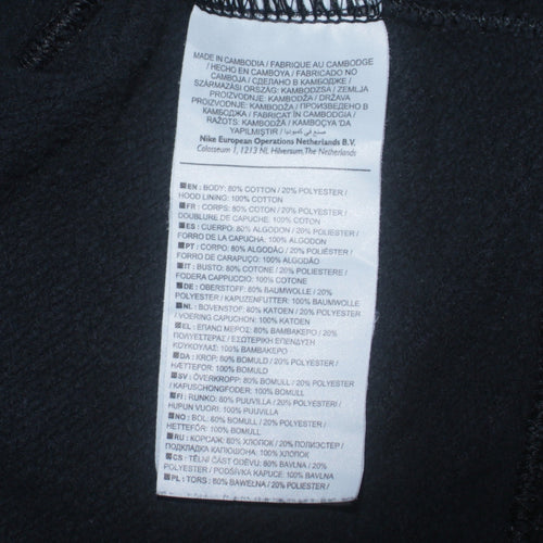 Nike Men's Black Pullover Hoodie Small Graphic Logo Fleece