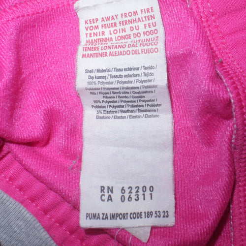 Puma Women's Pink Track Jacket Size 12 Full Zip Lightweight Sportswear