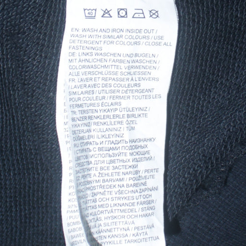Puma Boys Black Full Zip Hoodie 14-15 Years Graphic Print Fleece