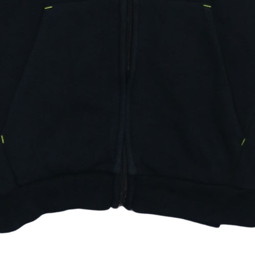 Puma Boys Black Full Zip Hoodie 14-15 Years Graphic Print Fleece
