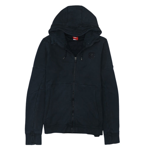 Nike Men's Black Full Zip Hoodie Size M Cotton Blend Sweatshirt