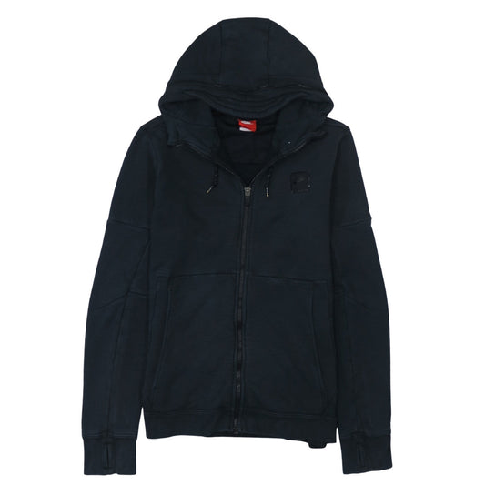 Nike Men's Black Full Zip Hoodie Size M Cotton Blend Sweatshirt