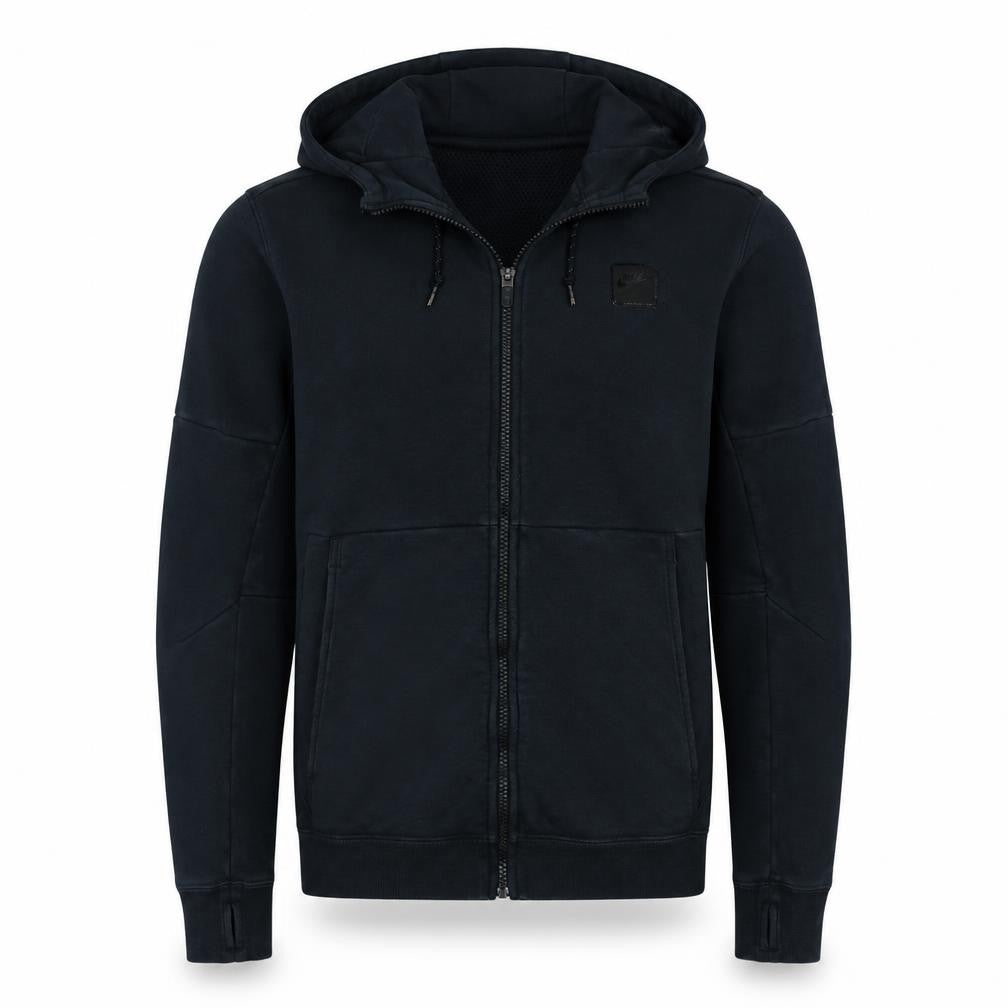 Nike Men's Black Full Zip Hoodie Size M Cotton Blend Sweatshirt
